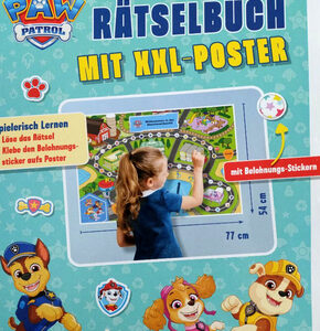 Rätselbuch mit XXL-Poster Paw Patrol - Rätseln & Stickern (Einband gerissen)