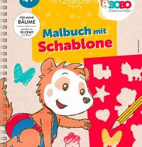 Bobo Siebenschläfer Malbuch mit Schablone. Zeichnen und Malen für Kinder ab 4 Jahren